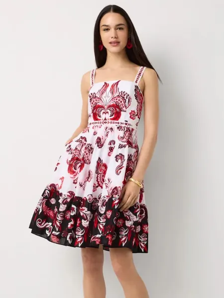Petite Square Neck Cotton Dress